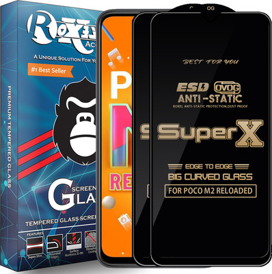 Roxel Edge To Edge Tempered Glass for POCO M2 RELOADED(Pack of 2)