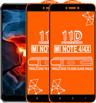 TWIGLO Edge To Edge Tempered Glass for Mi Redmi Note 4X(Pack of 2)
