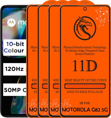 Pidgeot Edge To Edge Tempered Glass for Motorola G82 5G(Pack of 4)