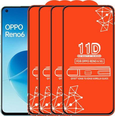 Qyist Edge To Edge Tempered Glass for Oppo Reno 6 5G(Pack of 4)