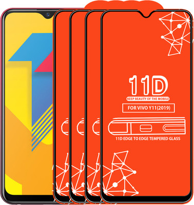 Roxel Edge To Edge Tempered Glass for Vivo Y11(Pack of 4)