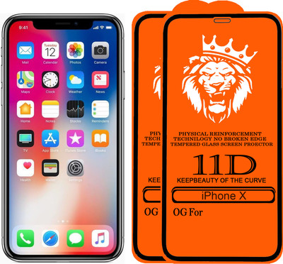 DeepzHub Edge To Edge Tempered Glass for Apple iPhone X(Pack of 2)