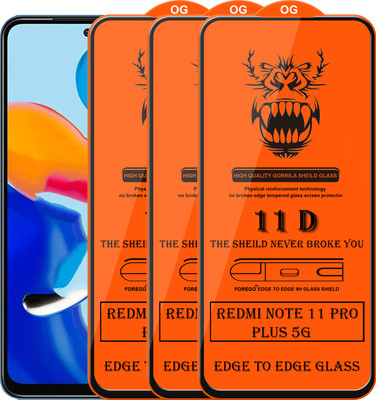 Forego Edge To Edge Tempered Glass for Redmi Note 11 Pro Plus 5G(Pack of 3)