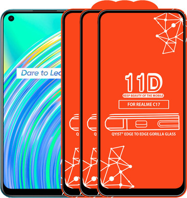 Qyist Edge To Edge Tempered Glass for Realme C17(Pack of 3)
