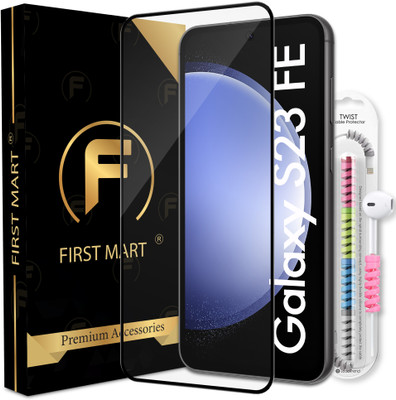FIRST MART Edge To Edge Tempered Glass for Samsung Galaxy S23 FE 5G, Samsung Galaxy S23 FE, Samsung S23 FE 5G, Samsung S23 FE, OG Tempered Glass with Cable Protector(Pack of 1)