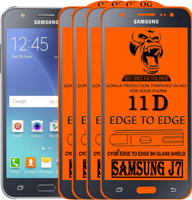 CYOR Edge To Edge Tempered Glass for Samsung Galaxy J7(Pack of 4)