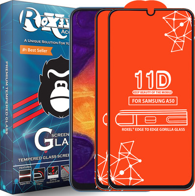 Roxel Edge To Edge Tempered Glass for Samsung Galaxy A50(Pack of 2)