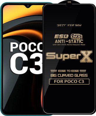 Qyist Edge To Edge Tempered Glass for POCO C3(Pack of 1)