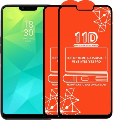 MGito Edge To Edge Tempered Glass for FOR REALME 2, Realme C1, OPPO A5, Oppo A3s, Vivo Y81, VIVO Y81i, VIVO Y83, VIVO Y83i, VIVO Y83 PRO(Pack of 2)