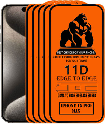 GDMA Edge To Edge Tempered Glass for Apple iPhone 15 Pro Max(Pack of 5)