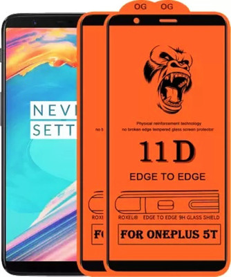 9H Edge To Edge Tempered Glass for OnePlus 5 --| Screen Protector Full HD Quality Tempered Glass Anti-Scratch Edge to Edge Coverage with Easy Installation Kit (Black) |(Pack of 2)