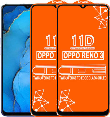 TWIGLO Edge To Edge Tempered Glass for OPPO RENO 3(Pack of 2)