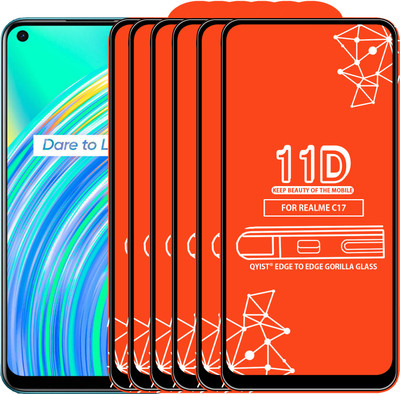 Qyist Edge To Edge Tempered Glass for Realme C17(Pack of 6)