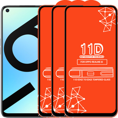 Roxel Edge To Edge Tempered Glass for Realme 6I(Pack of 3)