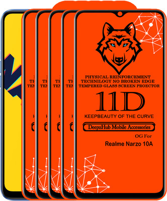 DeepzHub Edge To Edge Tempered Glass for Realme Narzo 10A(Pack of 5)