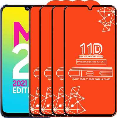 Qyist Edge To Edge Tempered Glass for Samsung Galaxy M21 2021(Pack of 4)