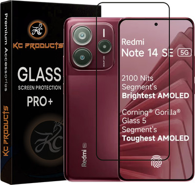 KC PRODUCTS Edge To Edge Tempered Glass for Redmi Note 14 SE 5G, MI Note 14 SE 5G, with Easy Self Installation Kit(Pack of 1)