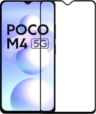 DMJHP Edge To Edge Tempered Glass for Poco M4 5G(Pack of 1)