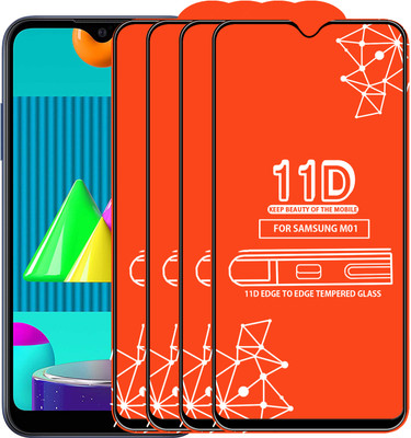 Qyist Edge To Edge Tempered Glass for Samsung Galaxy M01(Pack of 4)