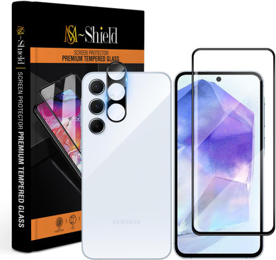 MS-Shield Edge To Edge Tempered Glass for Samsung Galaxy A55 5G, With Camera Lens Protector(Pack of 1)