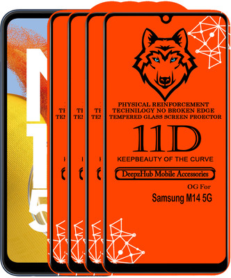 DeepzHub Edge To Edge Tempered Glass for Samsung M14 5G(Pack of 4)