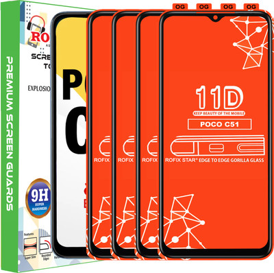 Rofix star Edge To Edge Tempered Glass for POCO C51(Pack of 4)