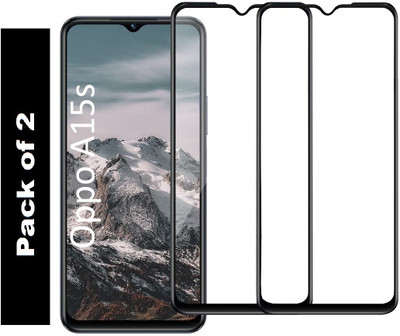 RichCell Edge To Edge Tempered Glass for Oppo A15s(Pack of 2)