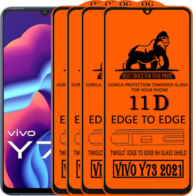 TWIGLO Edge To Edge Tempered Glass for VIVO Y73 2021(Pack of 4)