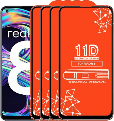 Roxel Edge To Edge Tempered Glass for Realme 8(Pack of 4)