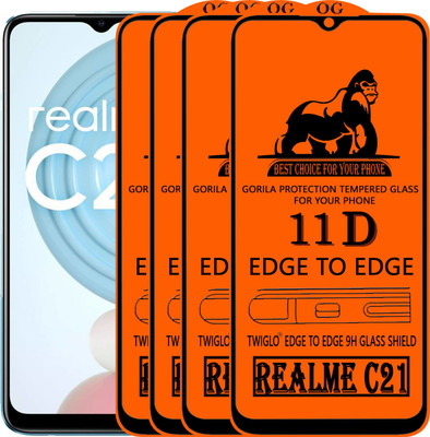 TWIGLO Edge To Edge Tempered Glass for REALME C21(Pack of 4)