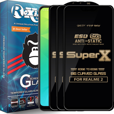 Roxel Edge To Edge Tempered Glass for Realme 2(Pack of 3)