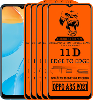 TWIGLO Edge To Edge Tempered Glass for OPPO A35 2021(Pack of 5)