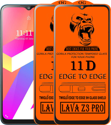 TWIGLO Edge To Edge Tempered Glass for LAVA Z3 PRO(Pack of 3)