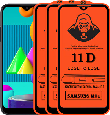 Laxdom Edge To Edge Tempered Glass for SAMSUNG GALAXY M01(Pack of 3)