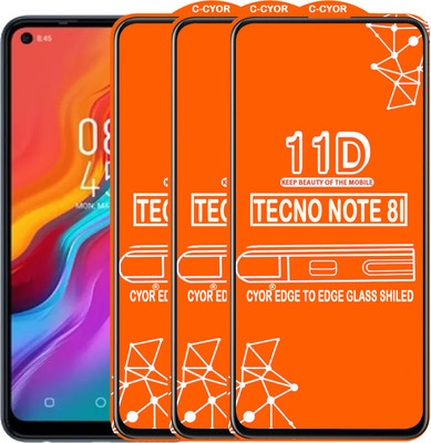 CYOR Edge To Edge Tempered Glass for TECNO NOTE 8I(Pack of 3)