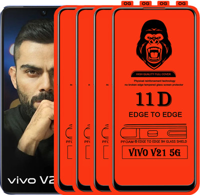 Laxdom Edge To Edge Tempered Glass for VIVO V21 5G(Pack of 4)