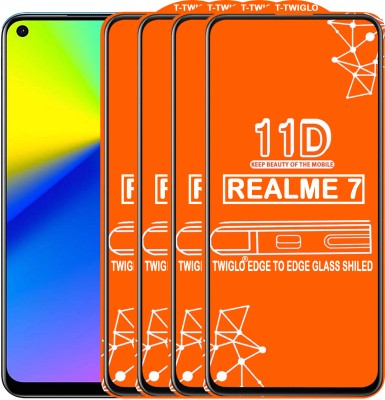 TWIGLO Edge To Edge Tempered Glass for REALME 7(Pack of 4)