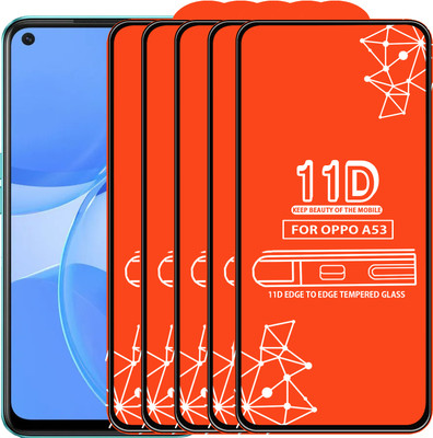Qyist Edge To Edge Tempered Glass for Oppo A53(Pack of 5)