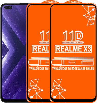 TWIGLO Edge To Edge Tempered Glass for REALME X3(Pack of 2)