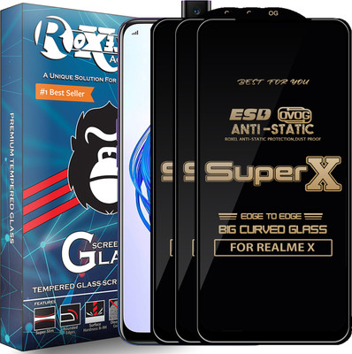 Roxel Edge To Edge Tempered Glass for Realme X(Pack of 3)