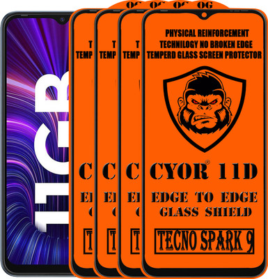 CYOR Edge To Edge Tempered Glass for TECNO SPARK 9(Pack of 4)