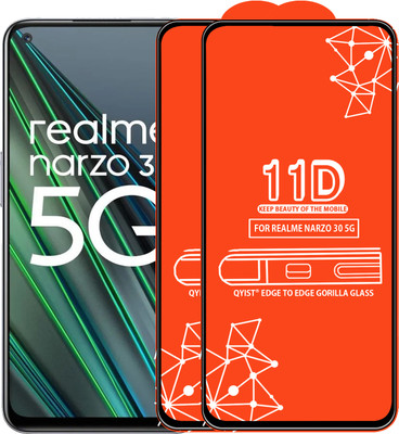 Qyist Edge To Edge Tempered Glass for Realme Narzo 30 5G(Pack of 2)