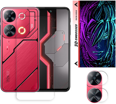 SOMTONE Edge To Edge Tempered Glass for itel P65 4G Tempered Glass Screen Protector | Anti-Scratch | Edge to Edge Full Coverage | 9H Hardness (1 FRONT SCREEN GUARD + 1 CAMERA LENS PROTECTOR + 1 FREE BACK EMBOSSED SKIN002)(Pack of 1)