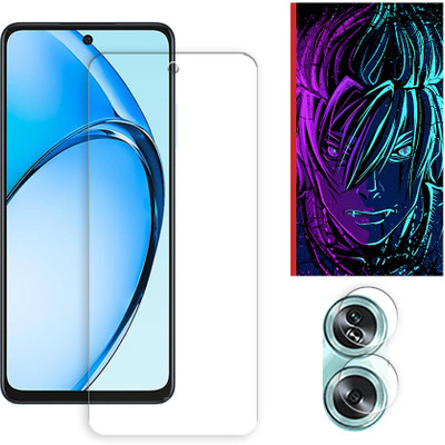 ARBAN Edge To Edge Tempered Glass for Oppo A79 5G Tempered Glass Screen Protector | Anti-Scratch | Edge to Edge Full Coverage | 9H Hardness (1 FRONT SCREEN GUARD + 1 CAMERA LENS PROTECTOR + 1 FREE BACK EMBOSSED SKIN002)(Pack of 1)