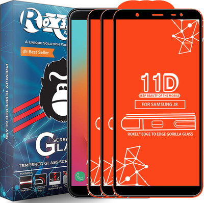 Roxel Edge To Edge Tempered Glass for Samsung Galaxy J8(Pack of 3)