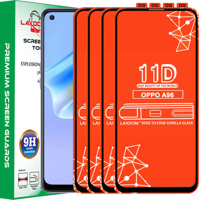 Laxdom Edge To Edge Tempered Glass for OPPO A96(Pack of 4)
