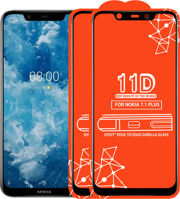 Qyist Edge To Edge Tempered Glass for Nokia 7.1 Plus(Pack of 2)