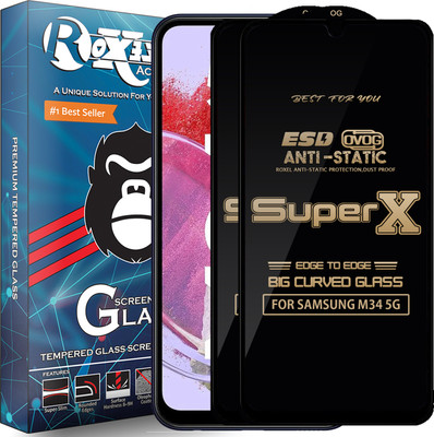 Roxel Edge To Edge Tempered Glass for SAMSUNG M34 5G(Pack of 2)