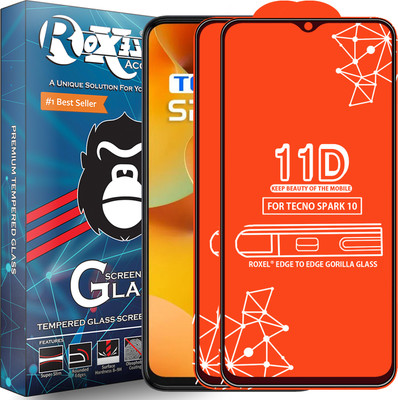 Roxel Edge To Edge Tempered Glass for Tecno Spark 10(Pack of 2)