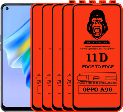 Laxdom Edge To Edge Tempered Glass for OPPO A96(Pack of 5)